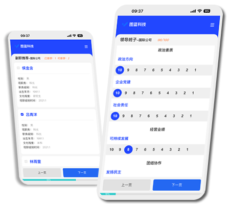 图蓝一点的打分与推荐页面