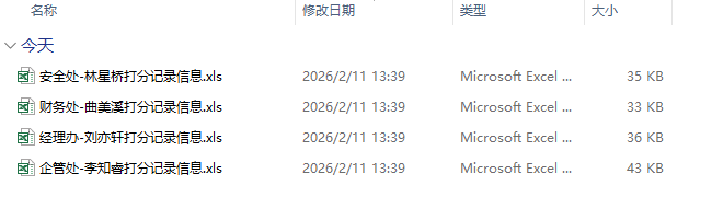 打包下载的打分记录压缩文件和解压后的文件列表