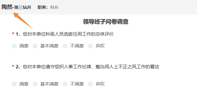 问卷调查卷标题设置，输入调查卷的名称