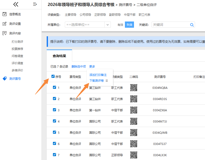 下载选中票号的详细打分投票记录
