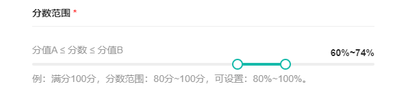编辑基本称职评价项参数，设置分数范围