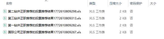 下载单位分表后得到的压缩文件和解压后的文件列表