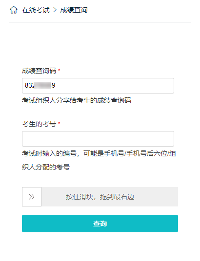 考生查询成绩的登录页面