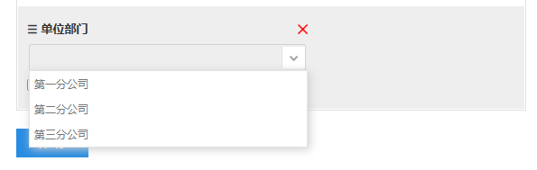 设置考生登记信息的下拉选择框的效果展示