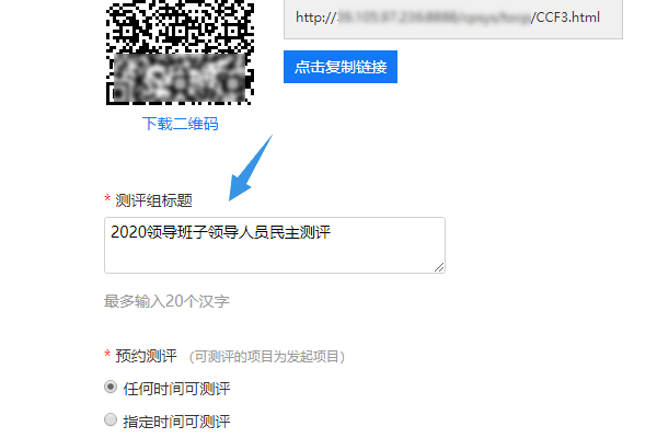 测评项目标题作为民主测评项目描述的说明