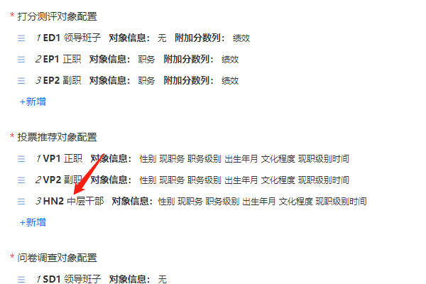 测评对象复制完成后的列表效果