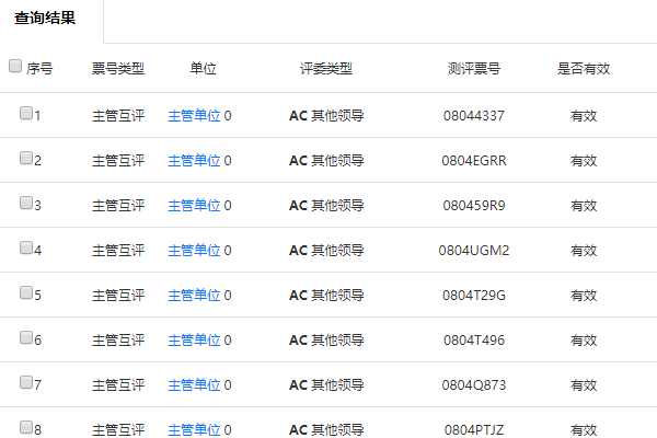 生成的主管互评票号编号清单