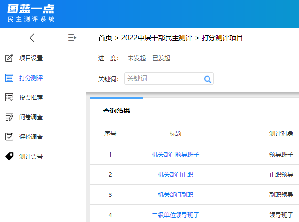 新建机关处室及二级单位评分卷