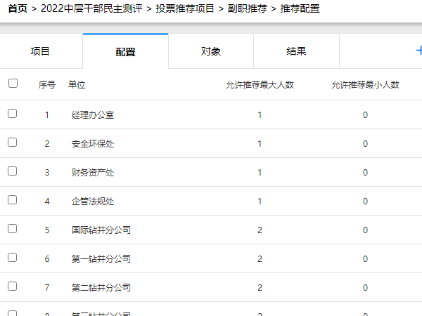 新建后备干部推荐投票卷