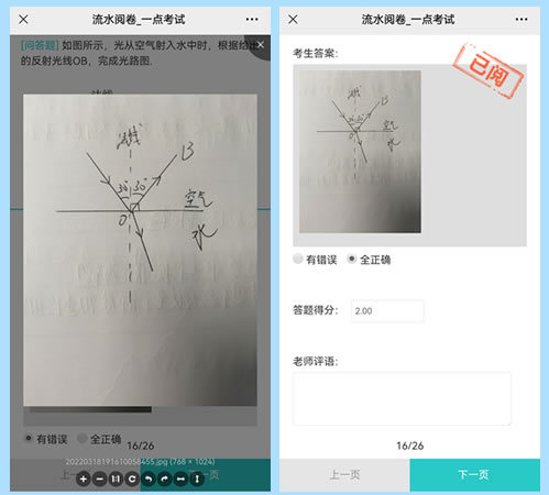 考试系统协同流水阅卷的界面