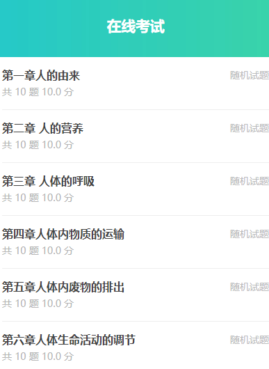 按分类分享试卷集合的集成页面