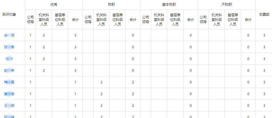 定性投票统计表效果展示