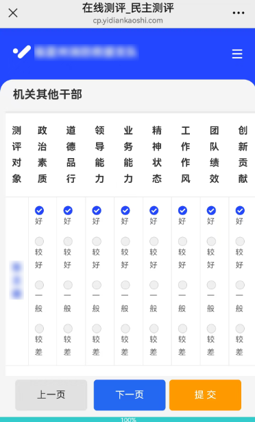 测评指标与权重分配配置示例